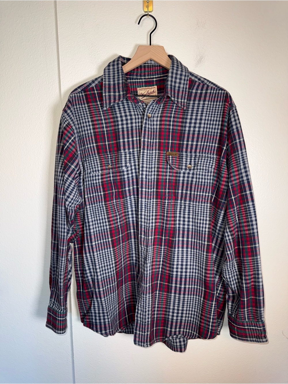 WOOLRICH Vintage Flannel Cotton Plaid Cabincore oversize Mens button down XL